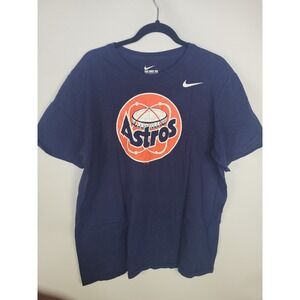 Nike Houston Astros Men's XL T-Shirt Blue Retro Dome Logo MLB Baseball Tee 100%